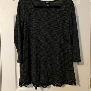 Torrid Long Sleeve Tee with Lace Hem